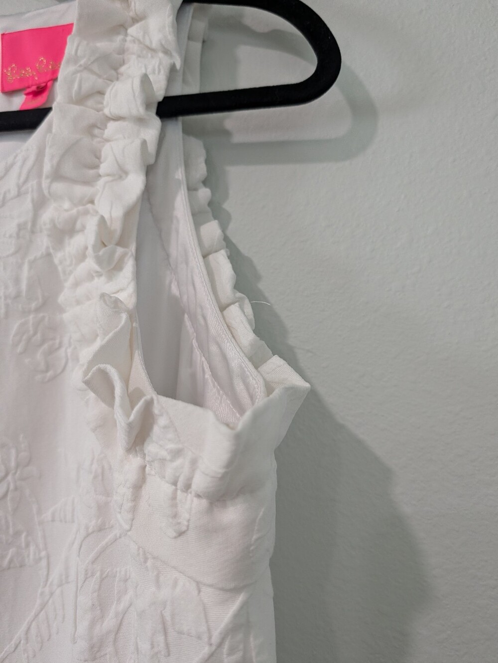 Lilly Pulitzer White Ruffle Shoulder Midi Dress Size Medium - Picture 7 of 9